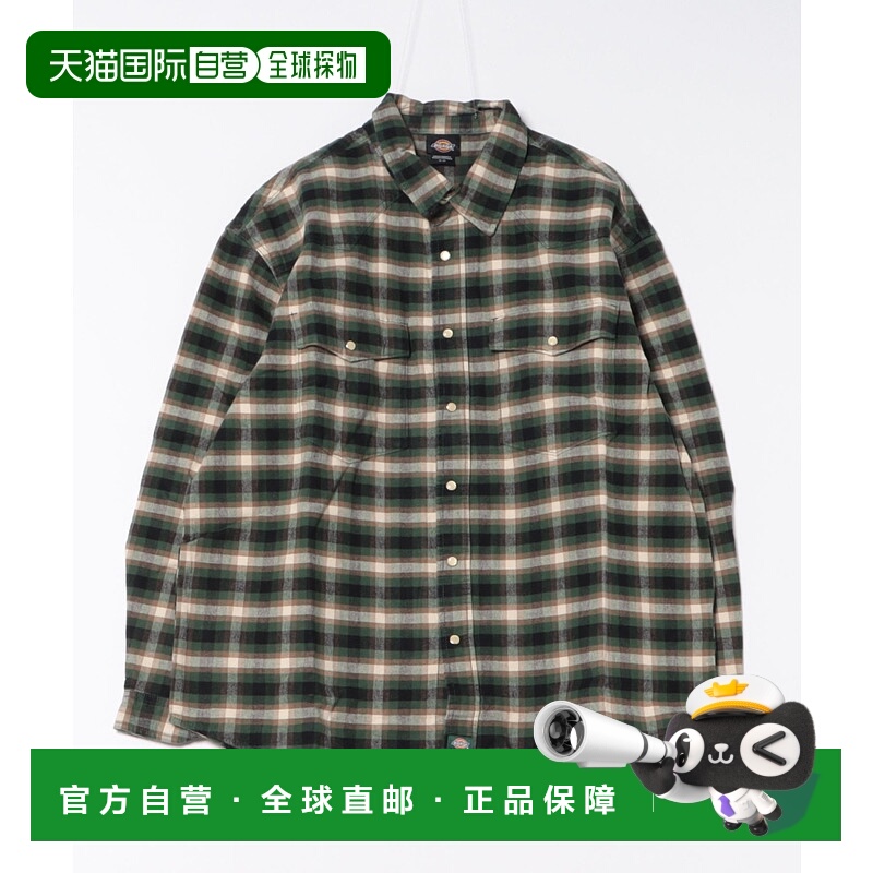 1h可退 日本直邮Dickies男装宽松法兰绒衬衫复古设计半开襟双口袋