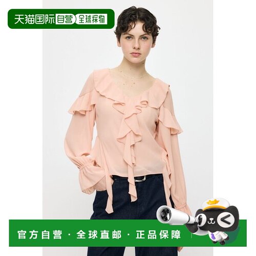 日本直邮MOUSSY CHIFFON RUFFLE 女士衬衫 [567714653]上衣雪纺