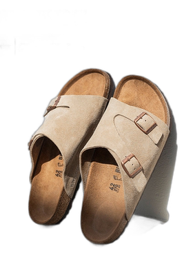 日本直邮BIRKENSTOCK 苏黎世丝绒皮革绒面革鞋垫 稳定灰褐色 舒适