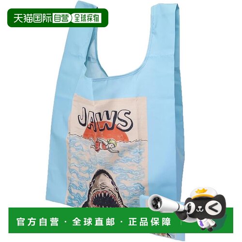 【日本直邮】丸信环保袋 JAWS 水彩鲨鱼图案 再生聚酯纤维 大容量