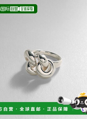 1h可退 日本直邮COCOSHNIK 女士 银色编织图案戒指 7676116999990