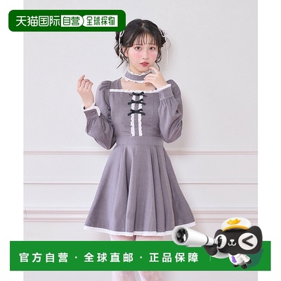 1h可退 日本直邮Honey Cinnamon 女装 宽松蕾丝V领连衣裙 半高领