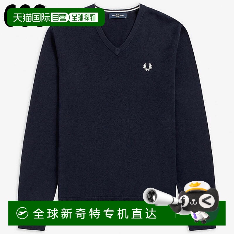 日本直邮Fred Perry 经典 V 领毛衣 经典 V 领毛衣 K9600 102(黑)