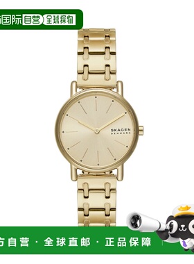 日本直邮Skagen 女士 Signatur Lillie 三针金色不锈钢表带手表 S