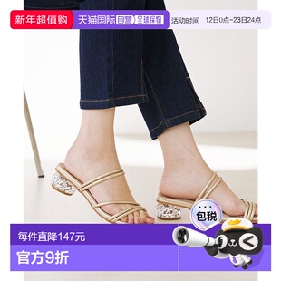 日本直邮Menue 方形头5连鞋带透明跟高跟鞋凉鞋 ME8623BW01750