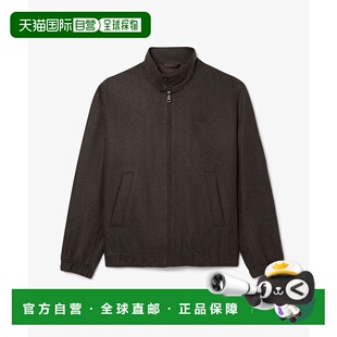 1h可退 日本直邮LACOSTE 男女同款 仿羊毛质感 格纹哈灵顿夹克 立