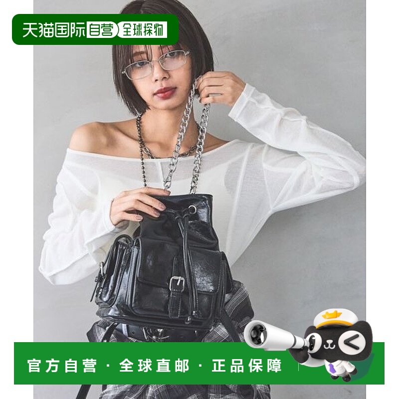 1h可退 日本直邮PAGEBOY 女装 银色链条巾着包 合成皮革 休闲百搭