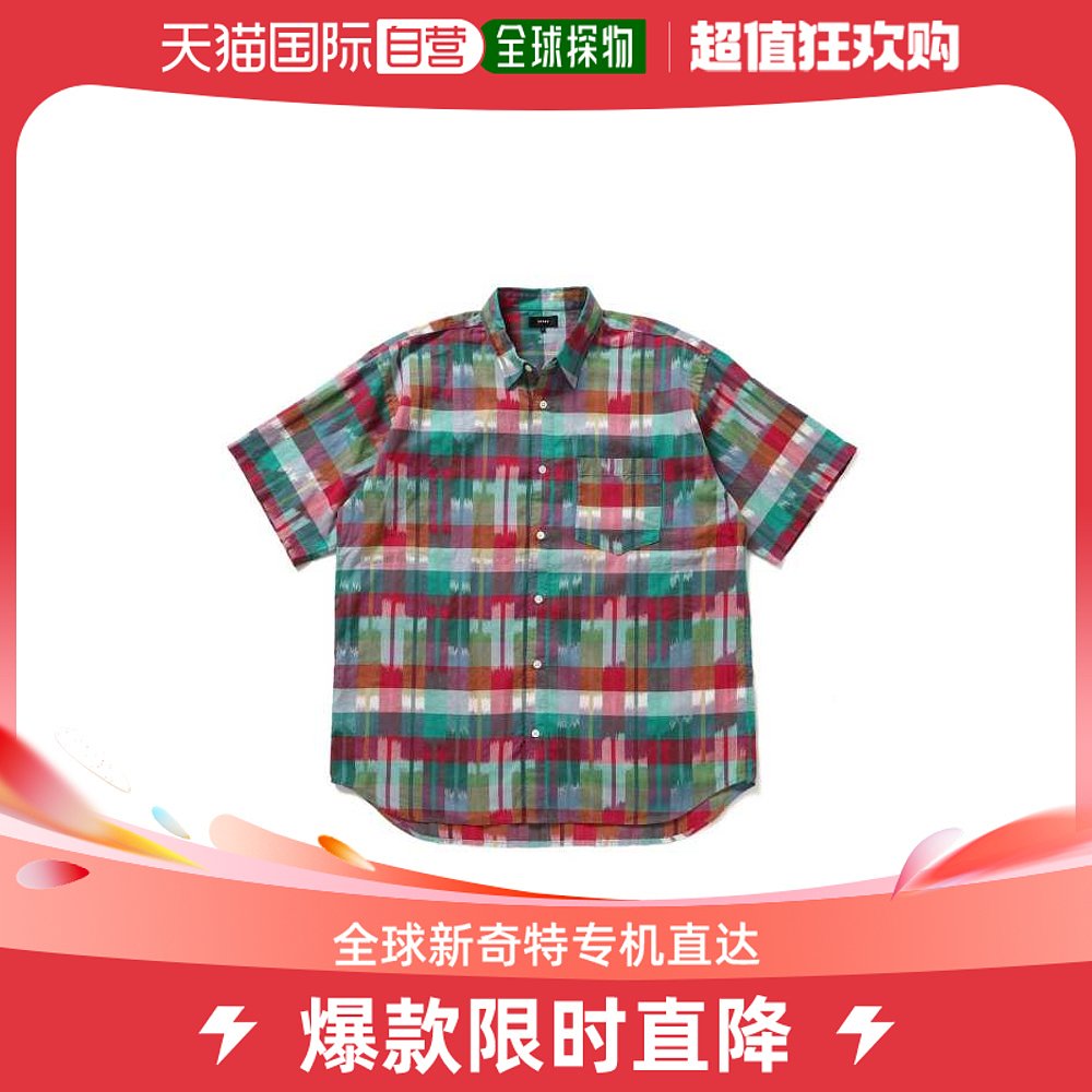 日本直邮BEAMS 男士短袖格子衬衫 舒适纯棉材质 时尚独特设计 春