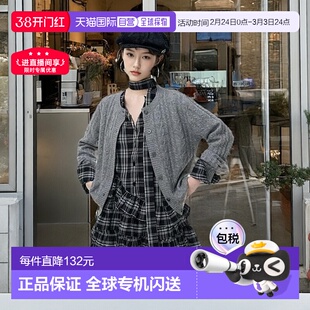 日本直邮日潮 GRL 系带格纹荷叶边衬衫连衣裙ac2618格子