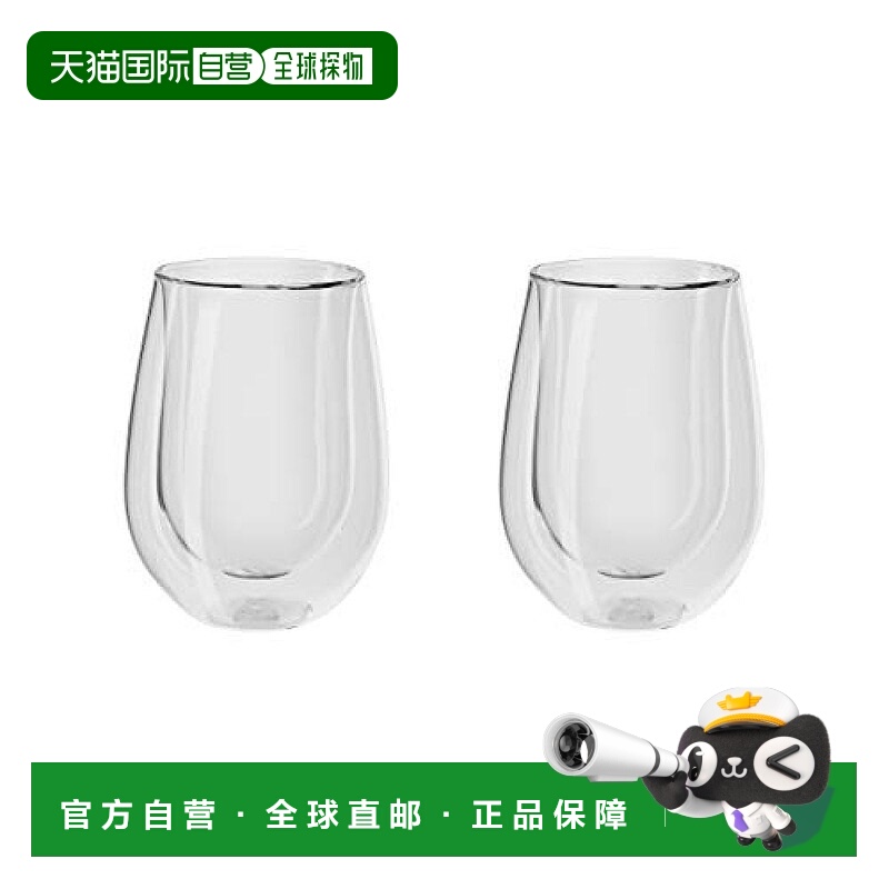 【日本直邮】双立人玻璃杯小型290毫升2件套平底耐热双层39500-21