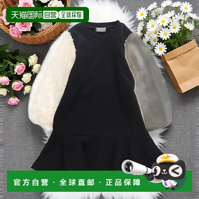 1h可退 日本直邮BRANSHES 儿童全棉宽松荷叶边半袖连衣裙 异材质