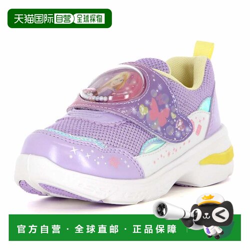 日本直邮Disney 儿童运动鞋 紫色 发光魔术贴 DN C1365LE