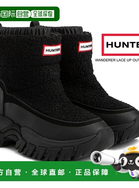 日本直邮HUNTER 女士 徒步靴 黑色 防水 耐水膜 抓绒 保温wfs2226