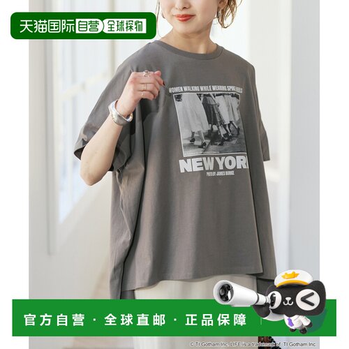 日本直邮GOOD ROCK SPEED 女装 宽松落肩摄影印花T恤 26070210006
