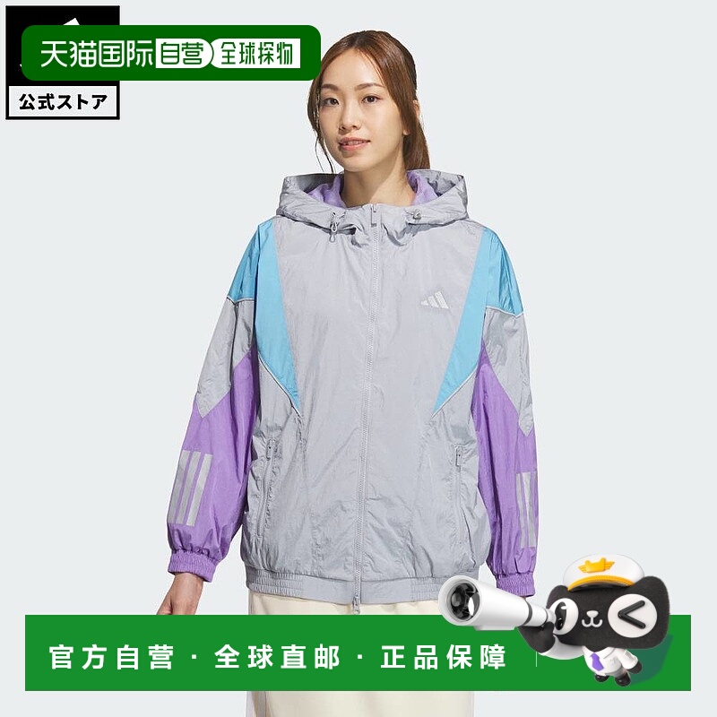 日本直邮 adidas 女士生活方式BYS三条纹轻盈棉质夹克 [JL5105]