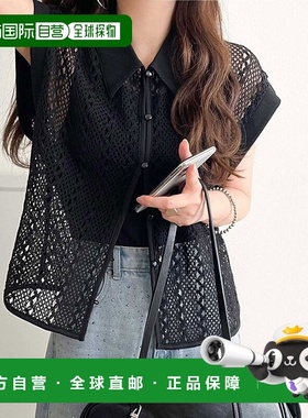 日本直邮Classical Elf 克罗chet风蕾丝素材领口法式袖衬衫 [C045