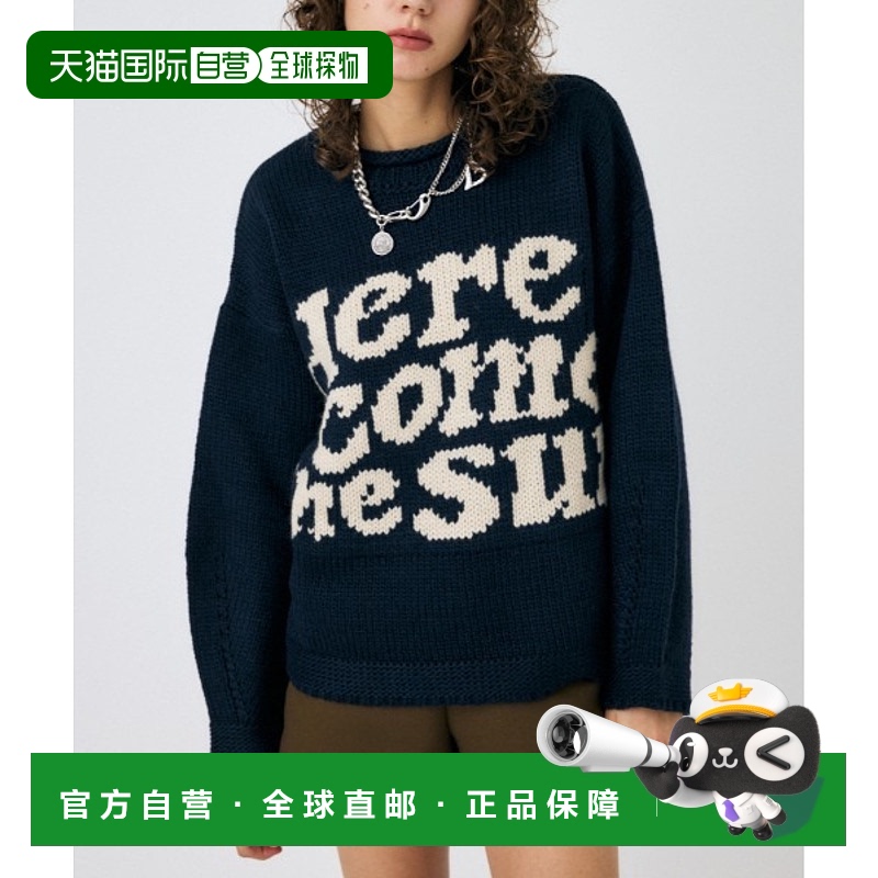 日本直邮MOUSSY 女士太阳图案宽松毛织衫 010HAQ708031