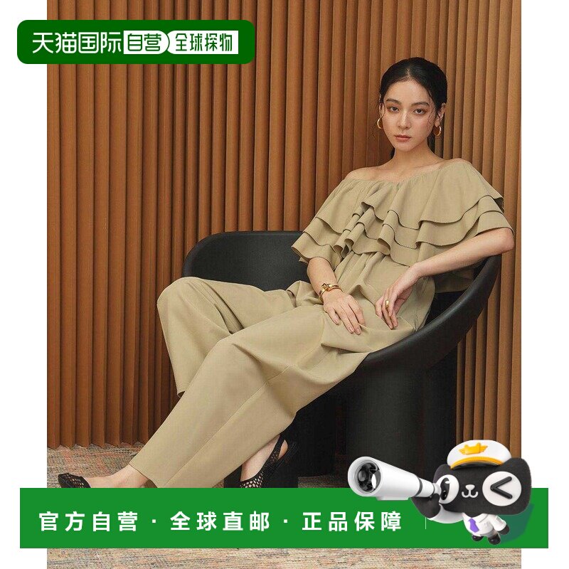 日本直邮ELFRANK 女装 荷叶边露肩性感阔腿连体裤【付后1h可退】
