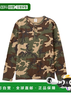 1h可退 日本直邮AVIREX 男士迷彩印花长袖海军领T恤 7835930020