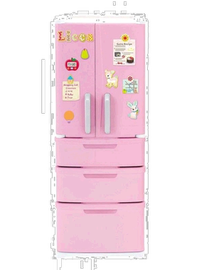 TAKARA TOMY多美卡莉卡娃娃LF-01冰箱女孩家具玩具塑料新奇
