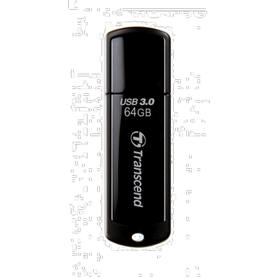 【日本直邮】TranscendU盘带盖黑色USB3.1储存器方便收纳64GB创见