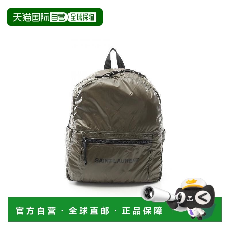 日本直邮中古YSL圣罗兰女包B级9新Backpack背包尼龙双肩包浅褐色
