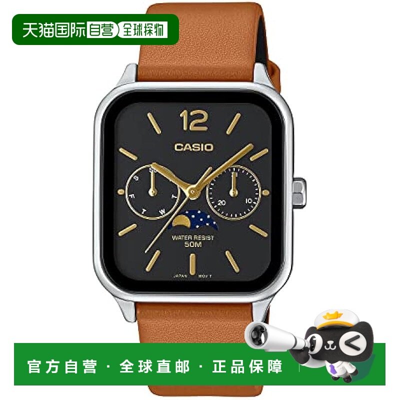 【日本直邮】Casio卡西欧 男士手表 黑/棕皮表带MTP-M305L-1AVDF