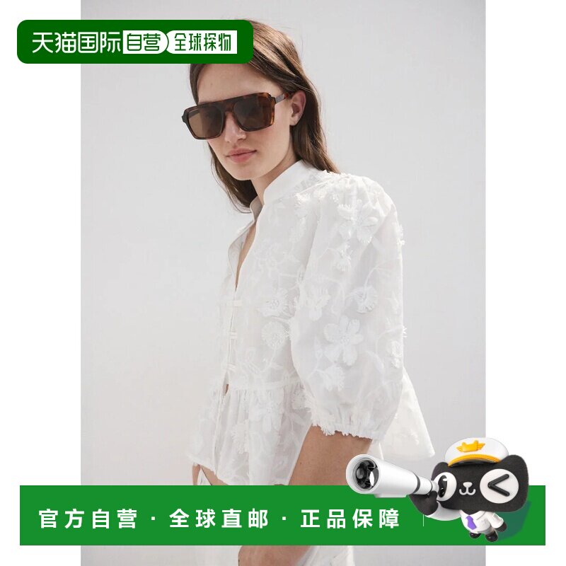 日本直邮MANGO 衬衫 卡布奇诺色泡泡袖