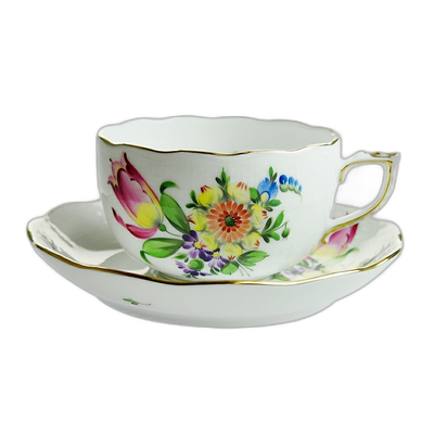 日本直邮Herend 赫伦德 BT Bouquet of Tulips 茶杯&茶托 724 BT-