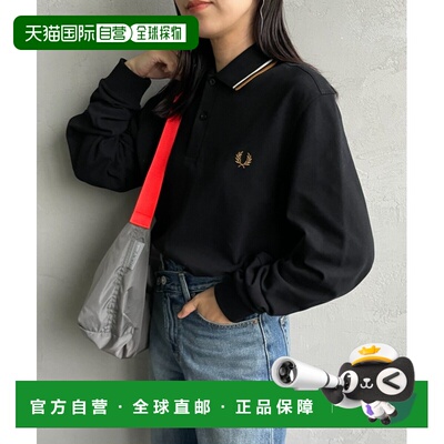 日本直邮FRED PERRY 男女同款 罗纹领长袖 Polo 衫 双色 tipping