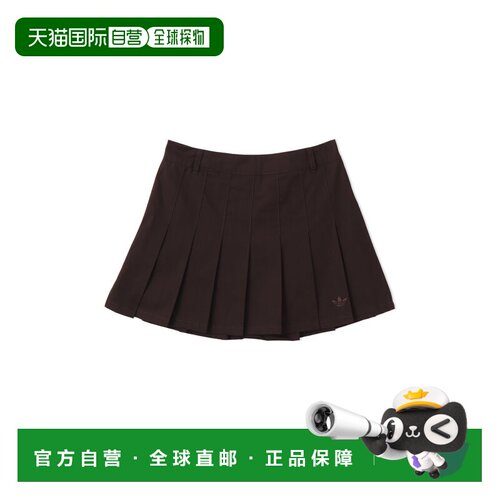 日本直邮adidas 阿迪达斯斜纹百褶裙奥罗拉咖啡色