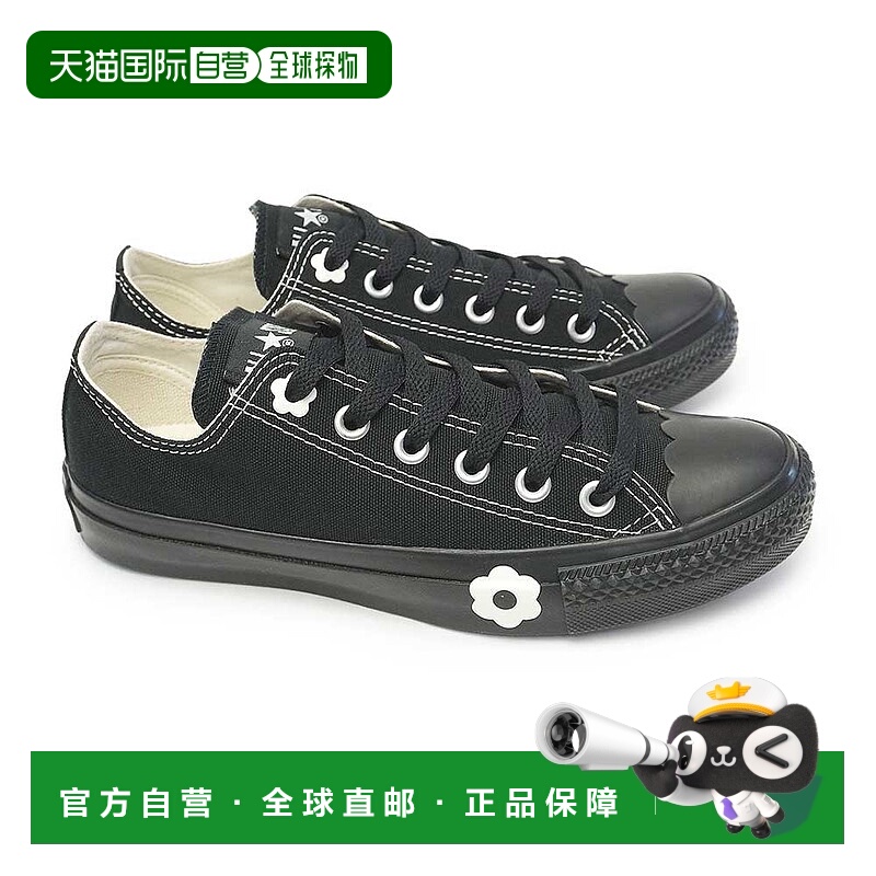 日本直邮Converse All Star 女士花头 OX 运动鞋低帮花朵装饰黑白