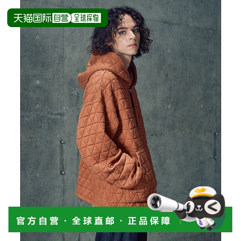 1h可退 日本直邮Casper John 男装 宽松版型菱格半拉链夹克 复古