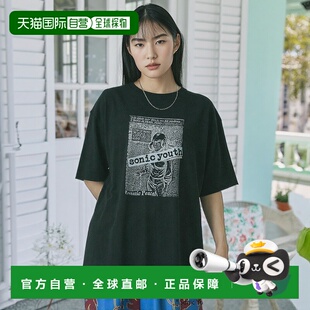 1h可退 日本直邮CREOLME女士半袖T恤SONIC YOUTH联名款复古潮流 2