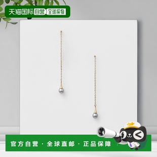 日本直邮日潮 agete 阿卡朵K10珍珠长耳环耳饰