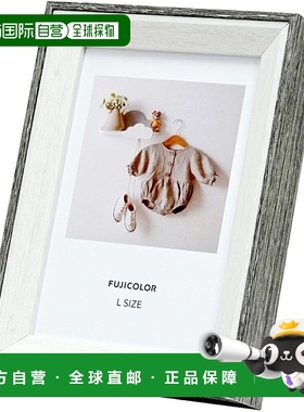 【日本直邮】富士双色相框 4712L 大号 WH/GR 白色 x 灰色 408571