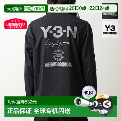 日本直邮Y-3 x NEIGHBORHOOD 男士长袖T恤NBHD LOGO 长袖T恤 (JW7