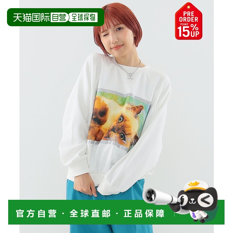 1h可退 日本直邮mmts 女士绘画猫咪图案卫衣 16130042438