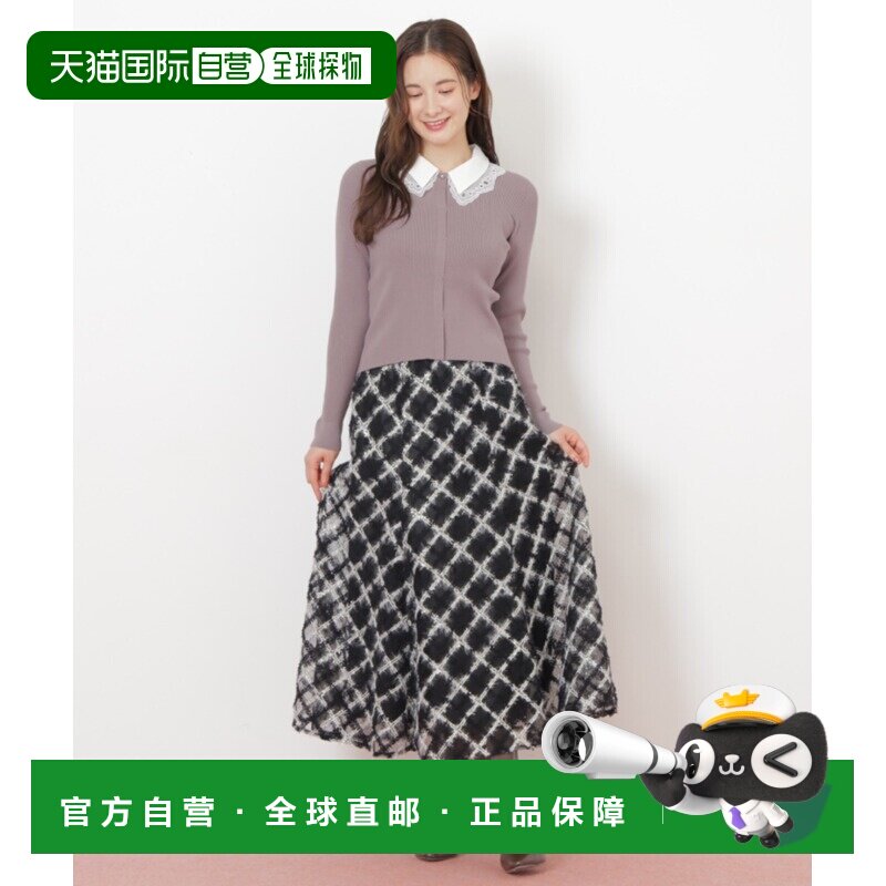 日本直邮JILL by JILL STUART 女装 刺绣雪纺拼接裙 腰部弹力设计