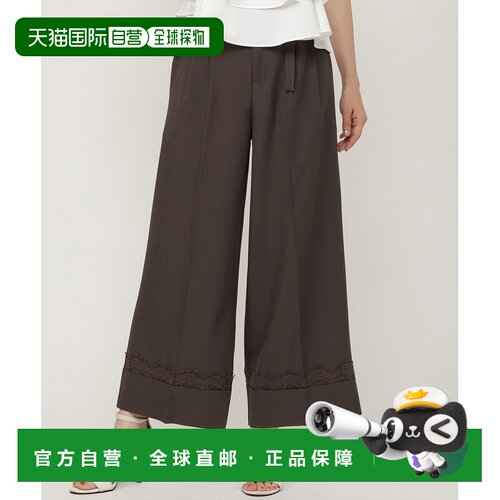 Swingle 女士 蕾丝卷边阔腿裤 西装裤20072613405076