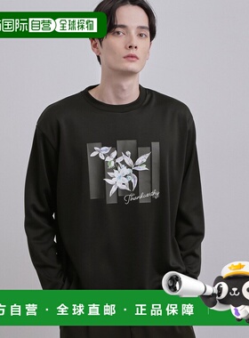 日本直邮tk.TAKEO KIKUCHI 男士 长袖T恤 前幅花卉叠印设计 C0125