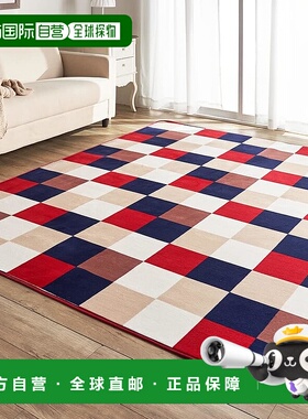 【日本直邮】IRIS/爱丽思 法兰绒地毯 185x185cm防滑防螨方形红色