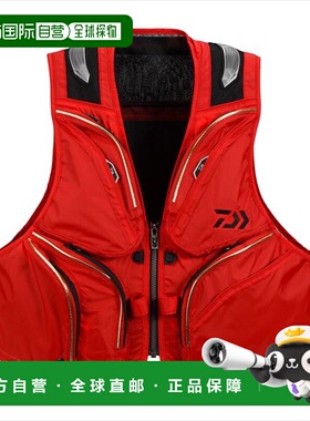 日本直邮Daiwa 钓鱼背心 DV-3025 钓鱼短背心 红色 2XL