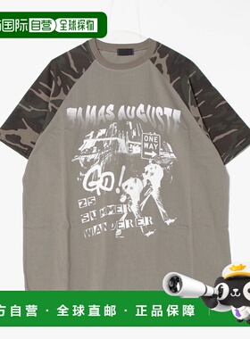 1h可退 日本直邮WEGO男士潮流迷彩拉格兰T恤Y2K风格 MT25SM04M001