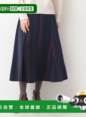 1h可退 日本直邮Dessin 女士格纹绒面拼接喇叭裙 XS-L F587906320