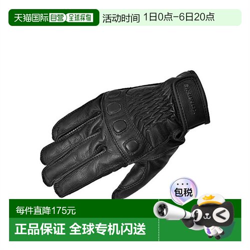 【日本直邮】Komine皮革手套复古黑色保暖全包休闲时尚 GK 720