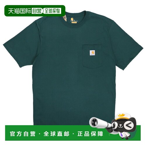 日本直邮Carhartt K87 男士厚重 T恤带口袋纯色短袖时尚品牌加大