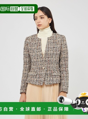 1h可退 日本直邮EPOCA 女装 原创花呢 无领夹克 立体剪裁设计 M5E