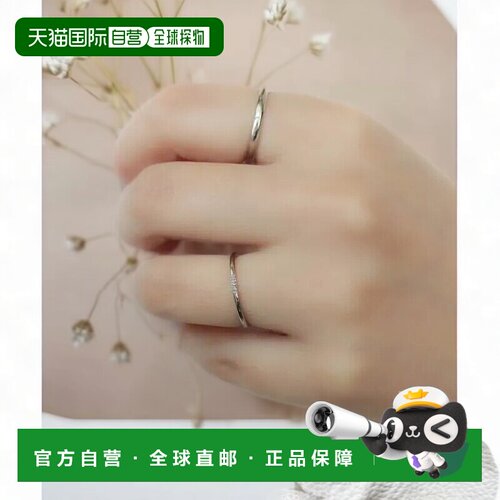 1h可退 日本直邮ebine 女士1mm锆石三石戒指 金属过敏适用 316L不