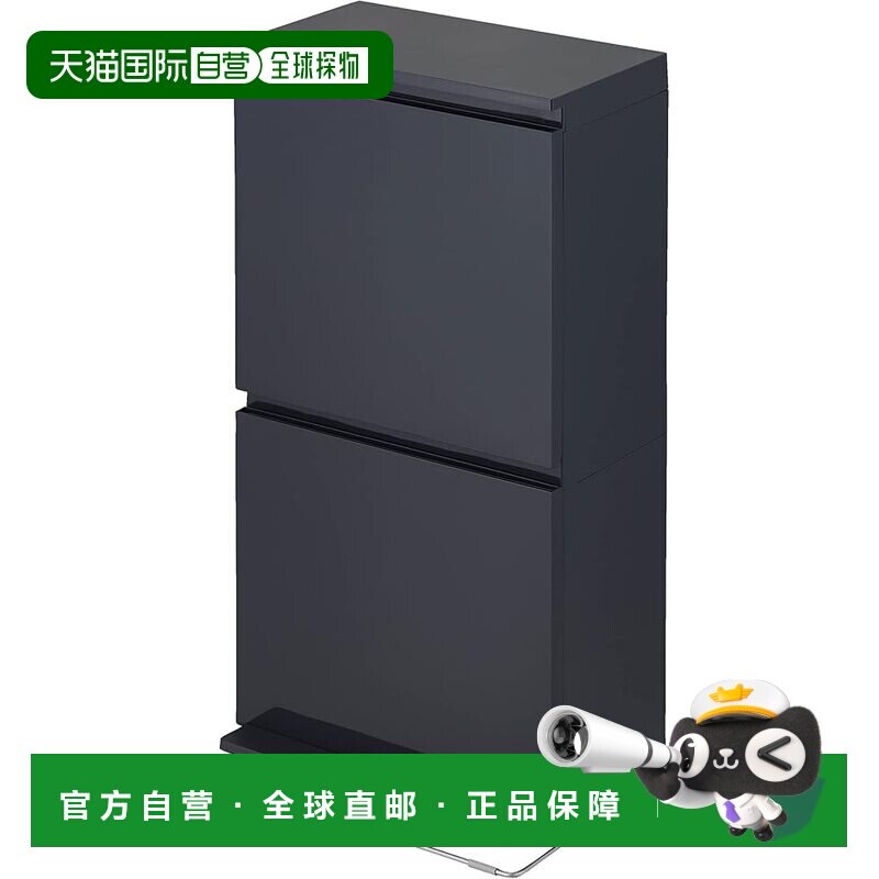 【日本直邮】Asvel 带盖垃圾桶 客厅尺寸 40L 双层宽踏板 可水洗图片
